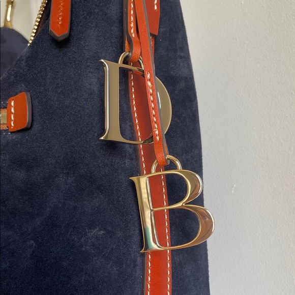Dooney & Bourke Dark Blue Suede purse Large Hobo Bag, Camden like new - Picture 4 of 16